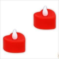 Nedi Işıklı Mum Pilli Tea Light Kalpli Kırmızı Pl-d26