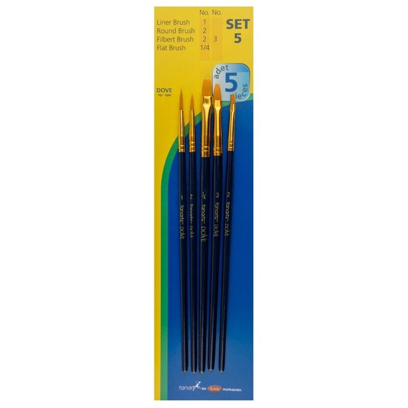 Fanart Academy Seri 500 Sentetik Kıllı Fırça Seti No:5(5li) Lv-f-7500.s5