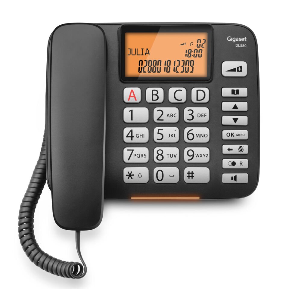 Gigaset Dl580 Siyah Ekranlı Masa Üstü Telefon Caller Id Handsfree