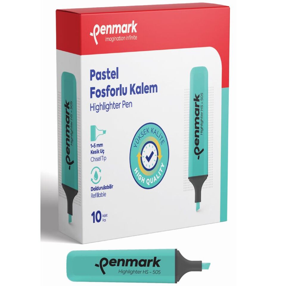 Penmark Pastel Fosforlu Kalem Mint Yeşili Hs-505-12