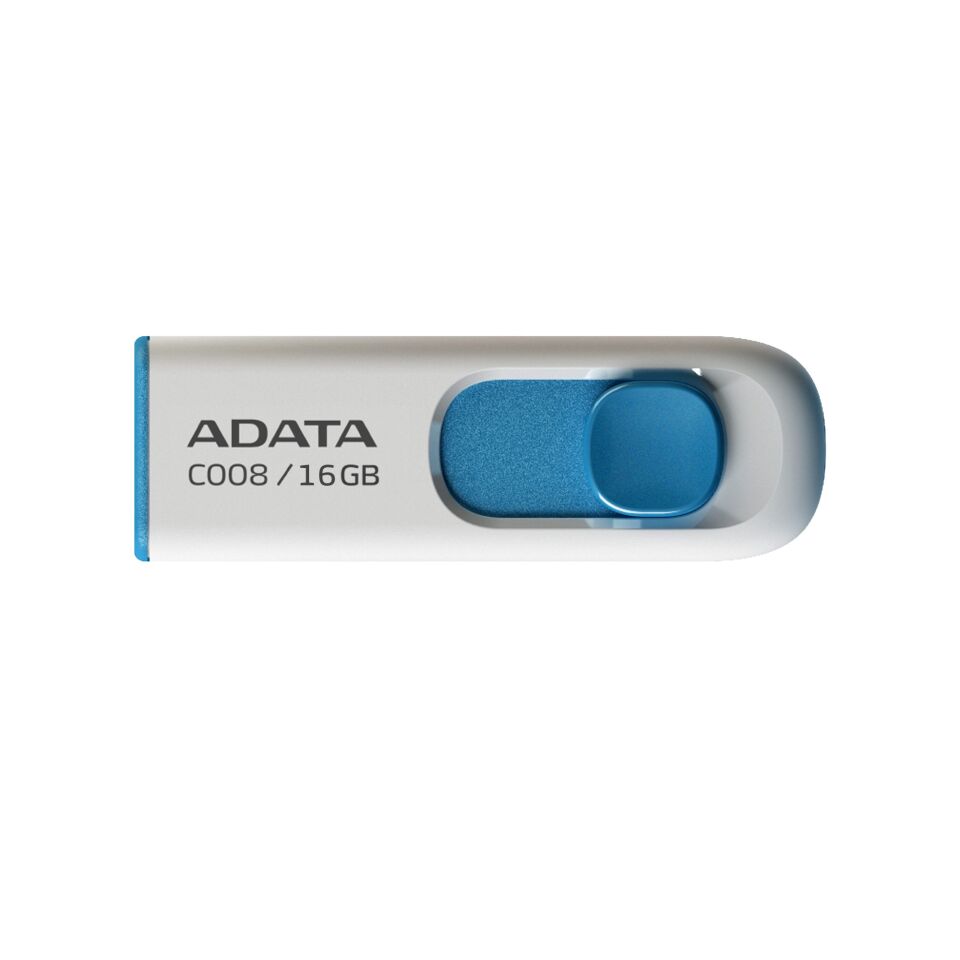 Adata C008-16gb 16gb Usb2.0 Classic (white + Blue) Flash Bellek