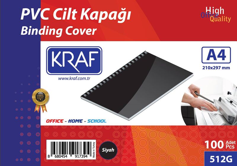 Kraf Cilt Kapağı A4 160 Mic. 100'lü Paket Siyah 512g