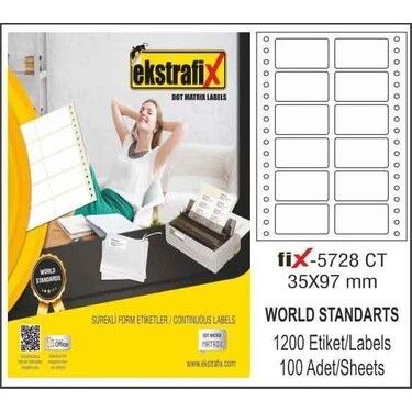 Ekstrafix (fix-5728 )bilgisayar Etiketi 35x97 Mq