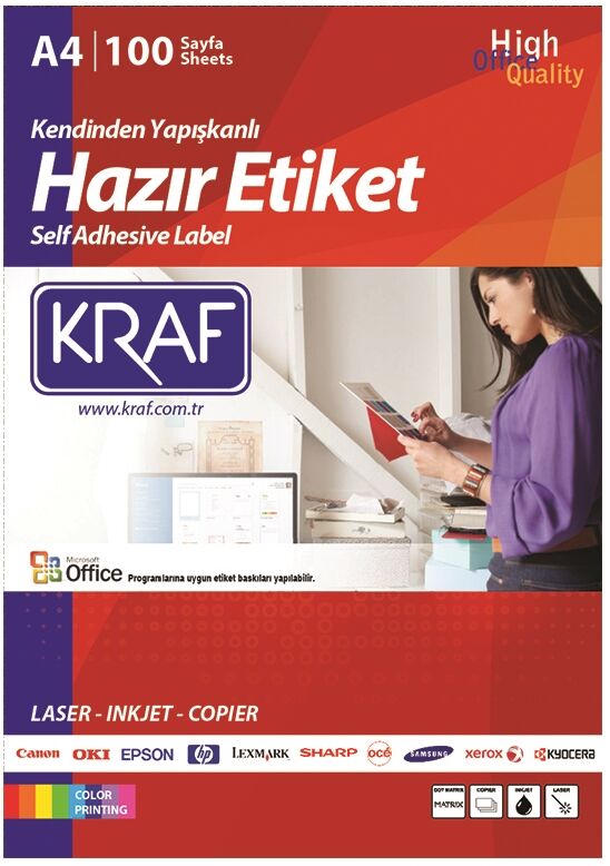 Kraf Laser Etiket Kf-2324 70x35 Mm