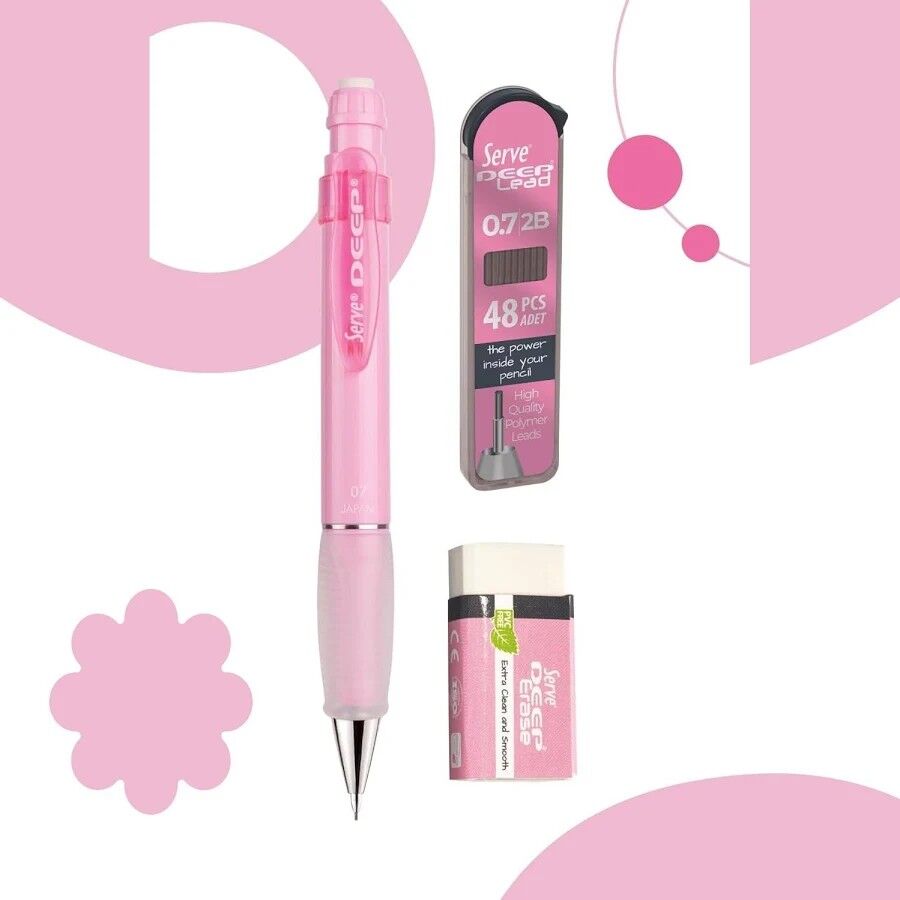 Serve Deep Okul Seti 3 Lü Pembe Serve.sv-deep3setsp