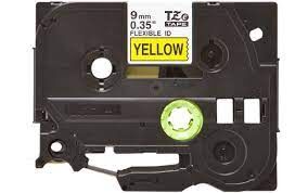 Brother Tze-fx621 9mm Sarı Üzerine Siyah Esnek Laminasyon Etiket