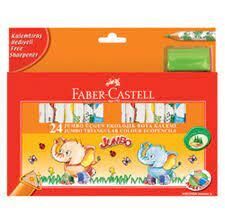 Faber Castell Kuru Boya Kalemi 24'lü Jumbo Üçgen Ekolojik 123024