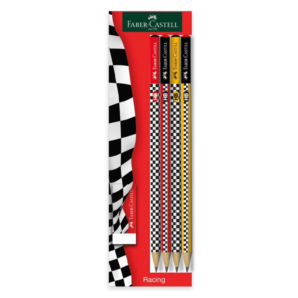 Faber Castell Kurşun Kalem + Silgi Seti 5'li Set Yarışçı 524839