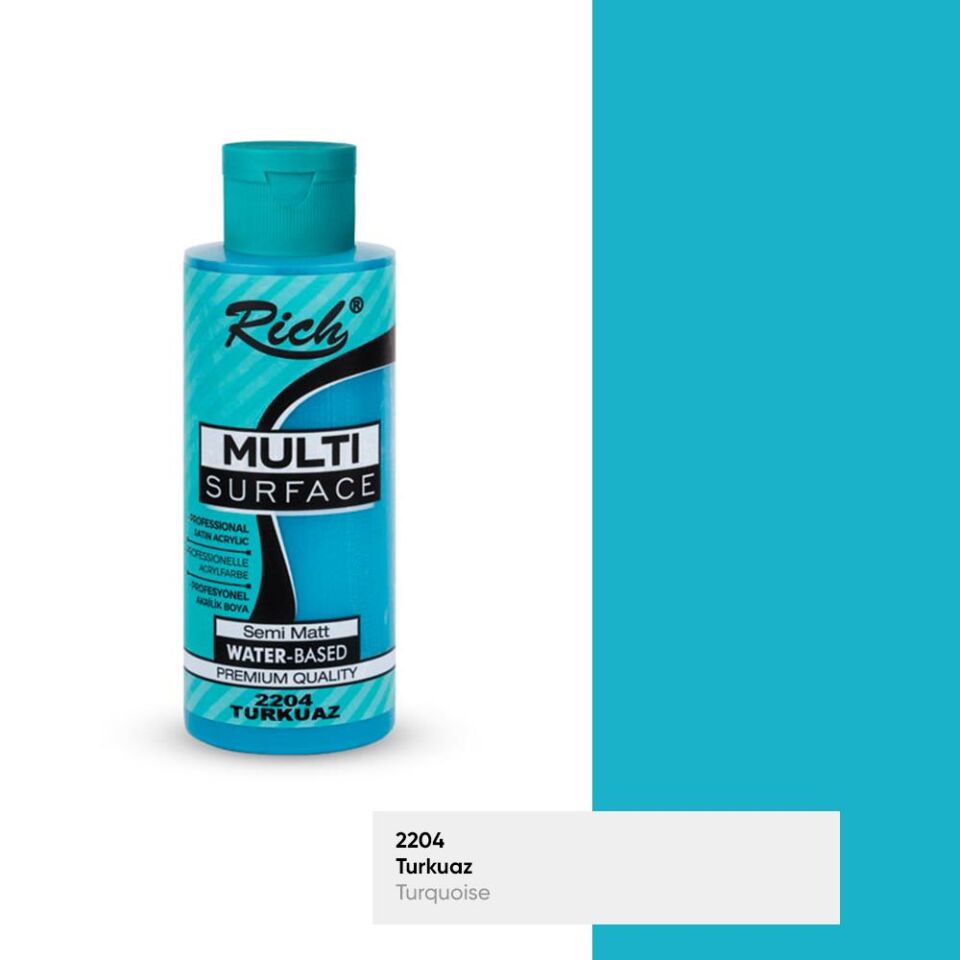 Rich Multi Surface Akrilik Boya 120 Cc Turkuaz Mls-120-2204