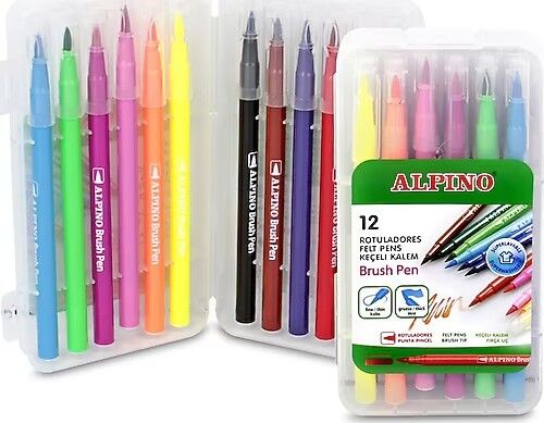 Alpino Keçeli Kalem 12'li Fırrça Uçlu Ar-001096