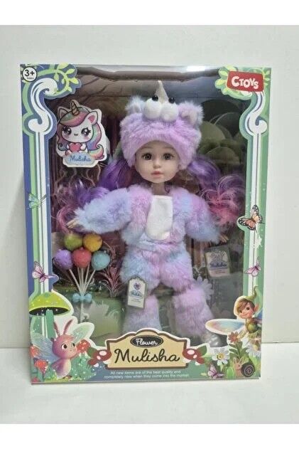 Ctoys Unicorn Kostümlü Peluş Tulumlu Moda Bebek Qj183-c