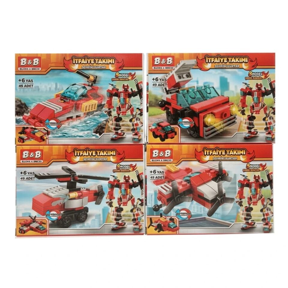 Ctoys Lego İtfaiye Araçları Dönüşebilen Bloklar 49 Prç 8616