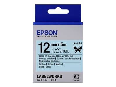 Epson Lk-4sbe Silver- Gümüş Üzeri Siyah 12mm 9mt
