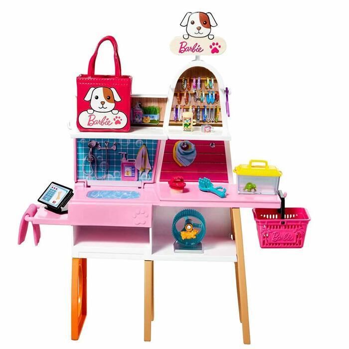 Barbie Bebek Ve Evcil Hayvan Dükkanı Oyun Seti Grg90