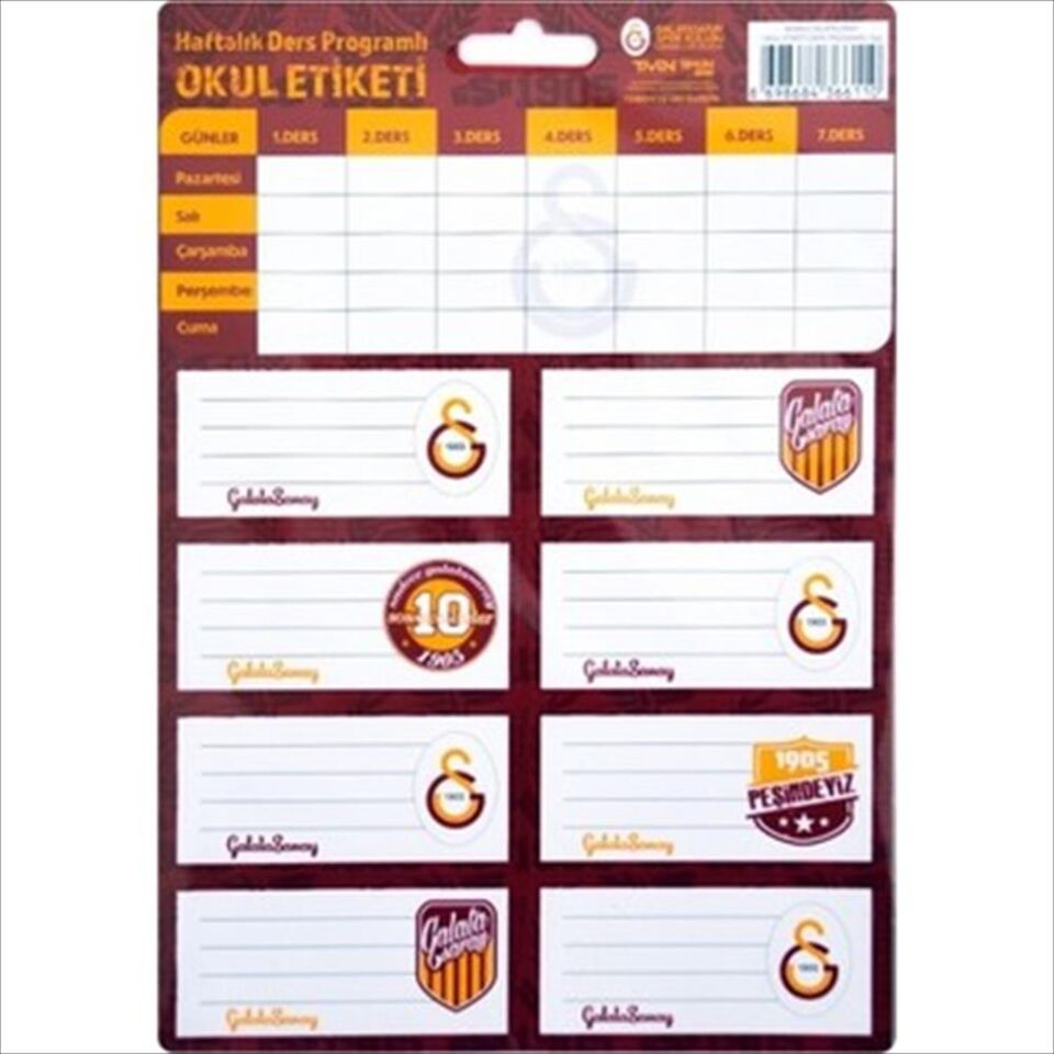 Rubenis Taraftar Okul Etiketi 4 Lü Galatasaray