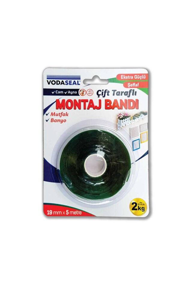 Vodaseal Çift Taraflı Montaj Bandı 19mmx1 Mt Şeffaf Vhb Bandı (banyo- Mutfak- Cam-ayna)
