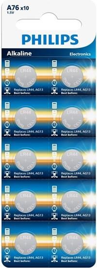 Phılıps 1.5v Pil Alkalin 10 Lu Lr44 A76p10b/10