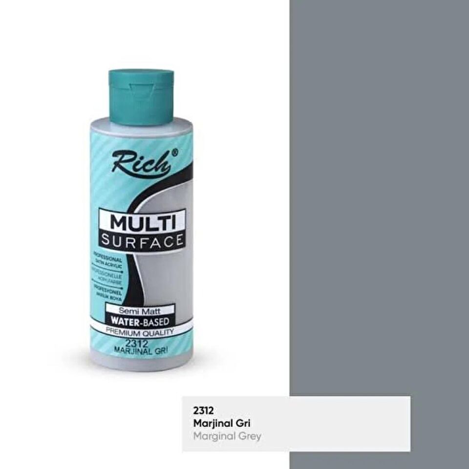 Rich Multi Surface Akrilik Boya 120 Cc Marjinal Gri Mls-120-2312