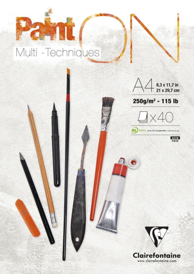 Clairefontaine Paint-on Blk A4 250gr 40yp Üst.yapş.96537