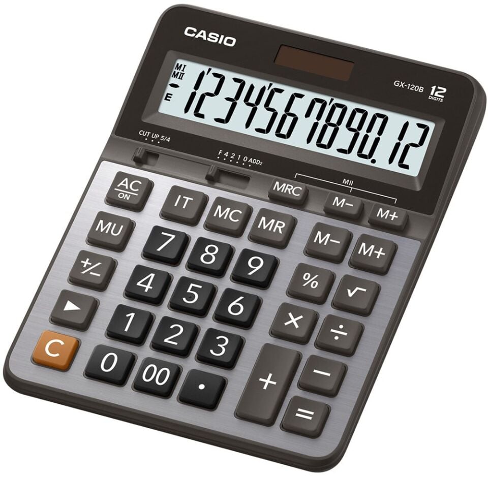 Casio Hesap Makinası Masaüstü 12 Hane Gx-120b