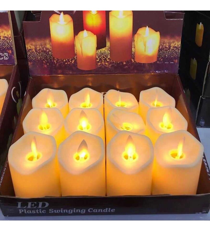 Nedi Işıklı Mum Pilli Takoz Mumerime Efektli 6*12 Cm 99002