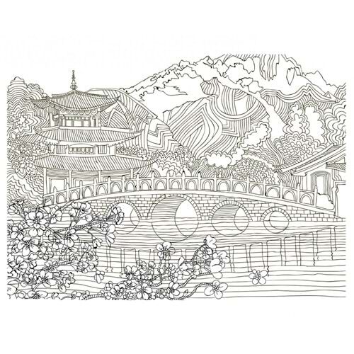Artdeco Desenli Tuvaller Tabiat 40x50 Cm Japon Bahçesi Lv-y-100-p40.12