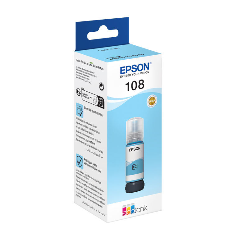 Epson T09c5 108 Light Cyan Açık Mavi Şişe Mürekkep T09c54 L18050-l8050
