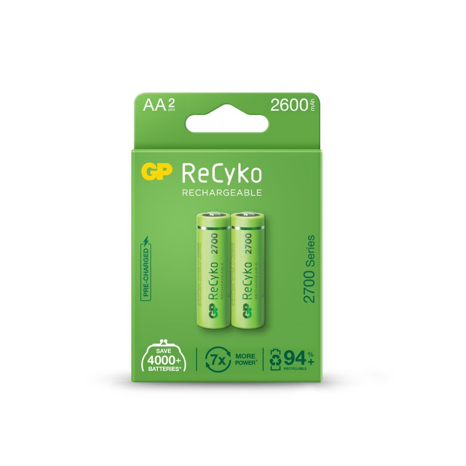 Gp Aa 2600 Mah Şarjlı Kalem Pil 2'li Paket Gp270aahcemtr-2gb