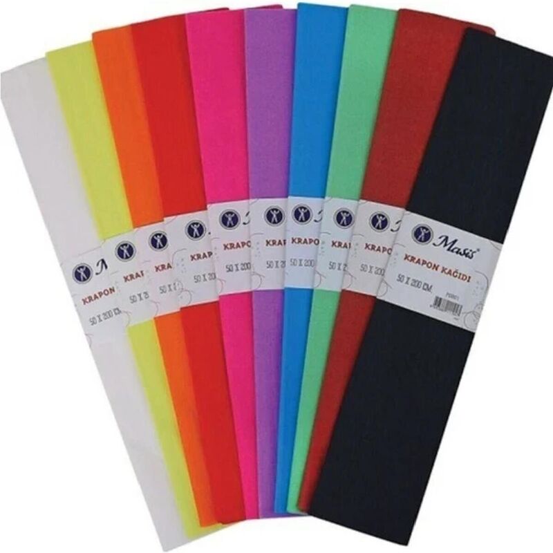 Masis Krapon Kağıtı 50*200 Cm 10'lu Karışık Paket Pgr01