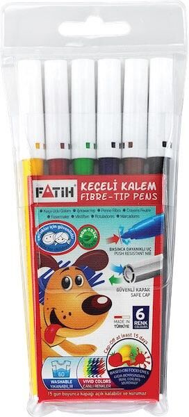 Fatih Keçeli Kalem 6'lı Max Yıkanabilir Pvc Fa-34000