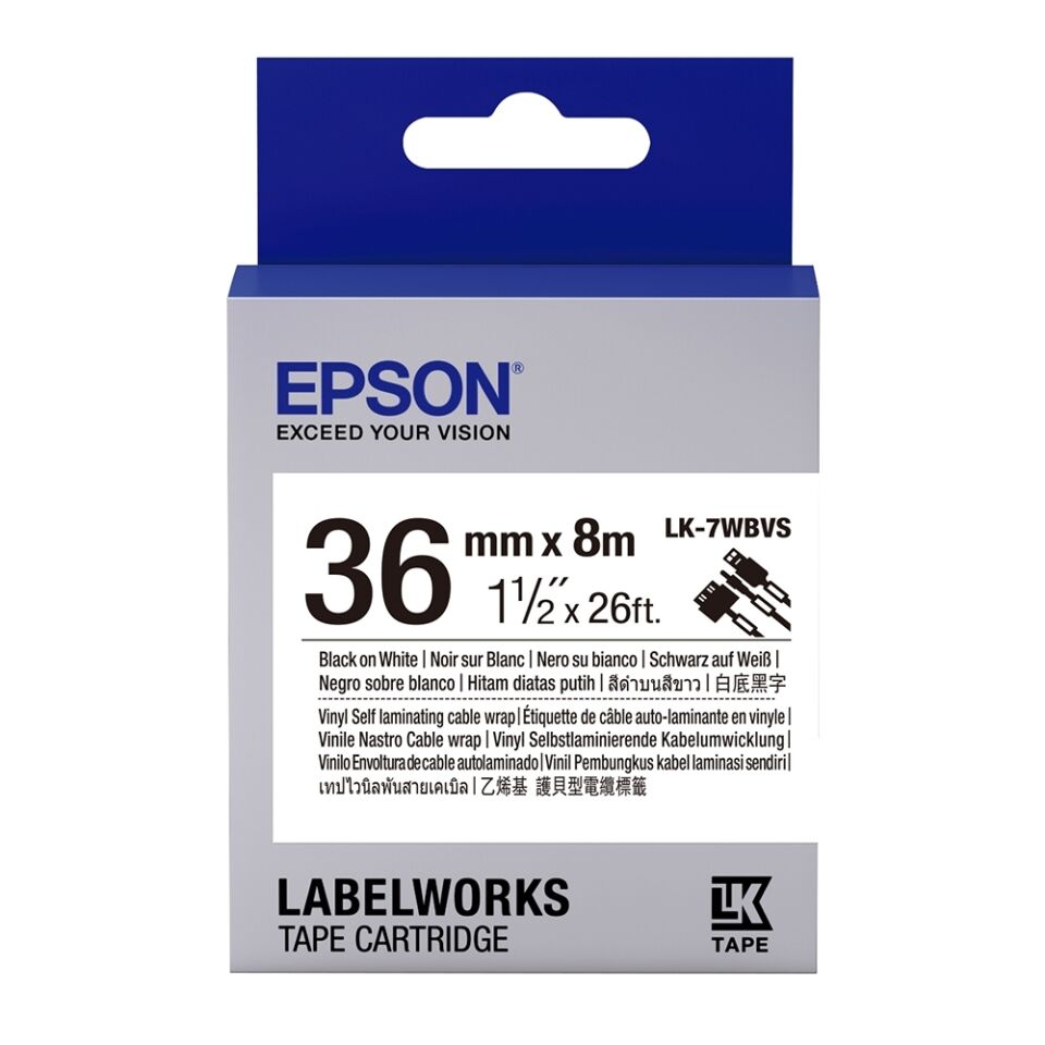 Epson Lk-7wbvs Slcw Beyaz Üzeri Siyah 36mm 8 Metre Etiket