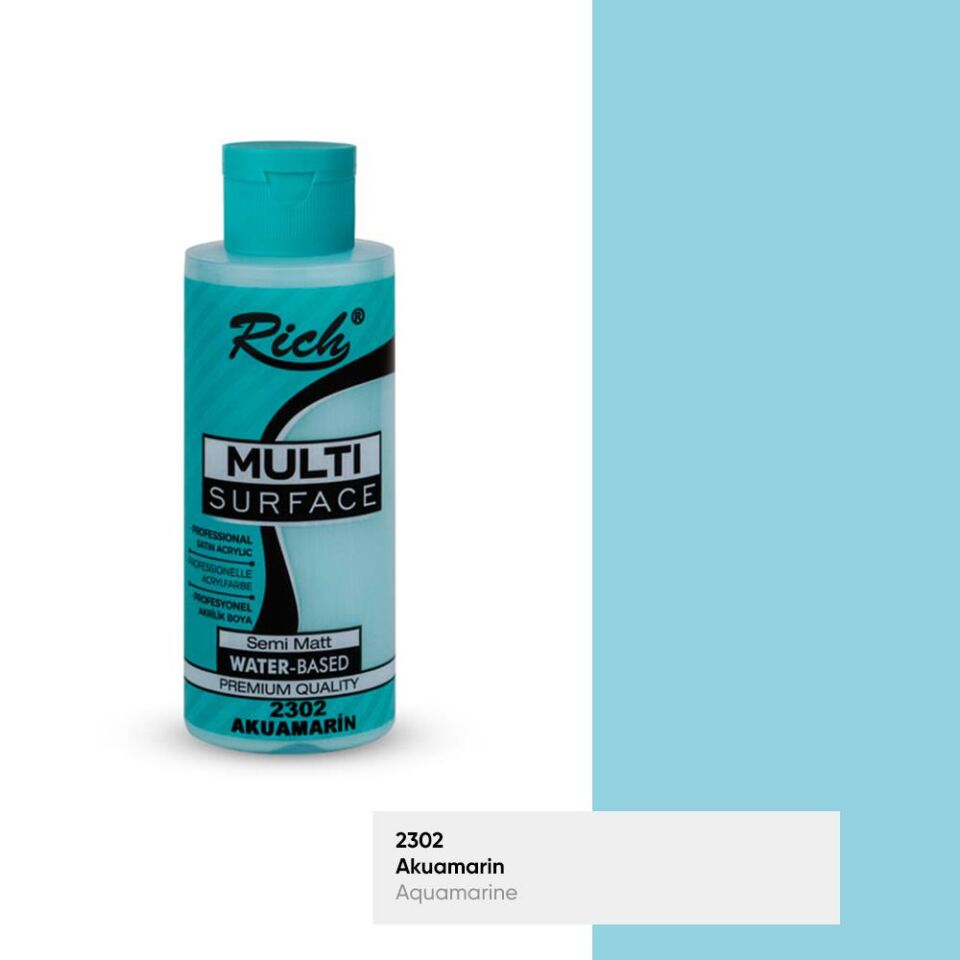 Rich Multi Surface Akrilik Boya 120 Cc Akuamarin Mls-120-2302