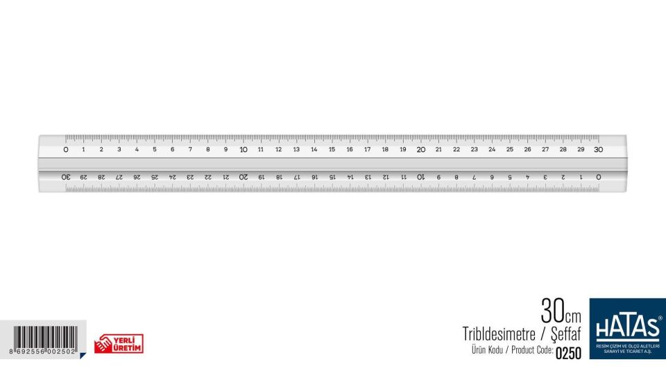 Hatas Tribldesimetre (şeffaf) 30 Cm. 0250