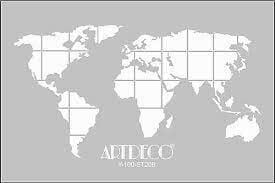 Artdeco Stencil A4 Dünya Haritası 208 Lv-y-100-st208