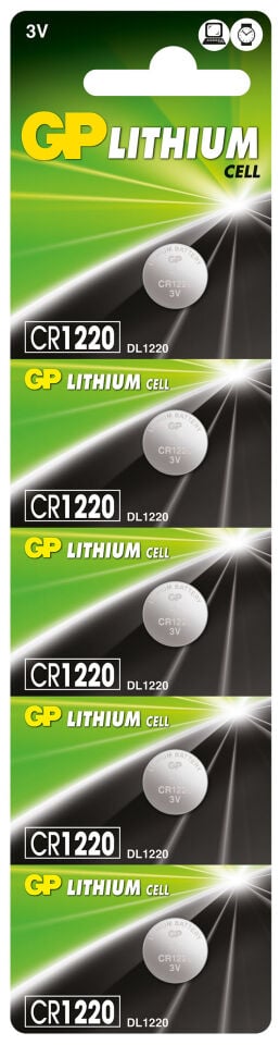 Gp Cr1220-c5 3v Lityum Düğme Pil 5'li Paket