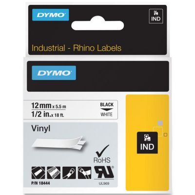 Dymo 18432 Rhinopro Renkli Vinil 12mmx5,5m Sarı-siyah