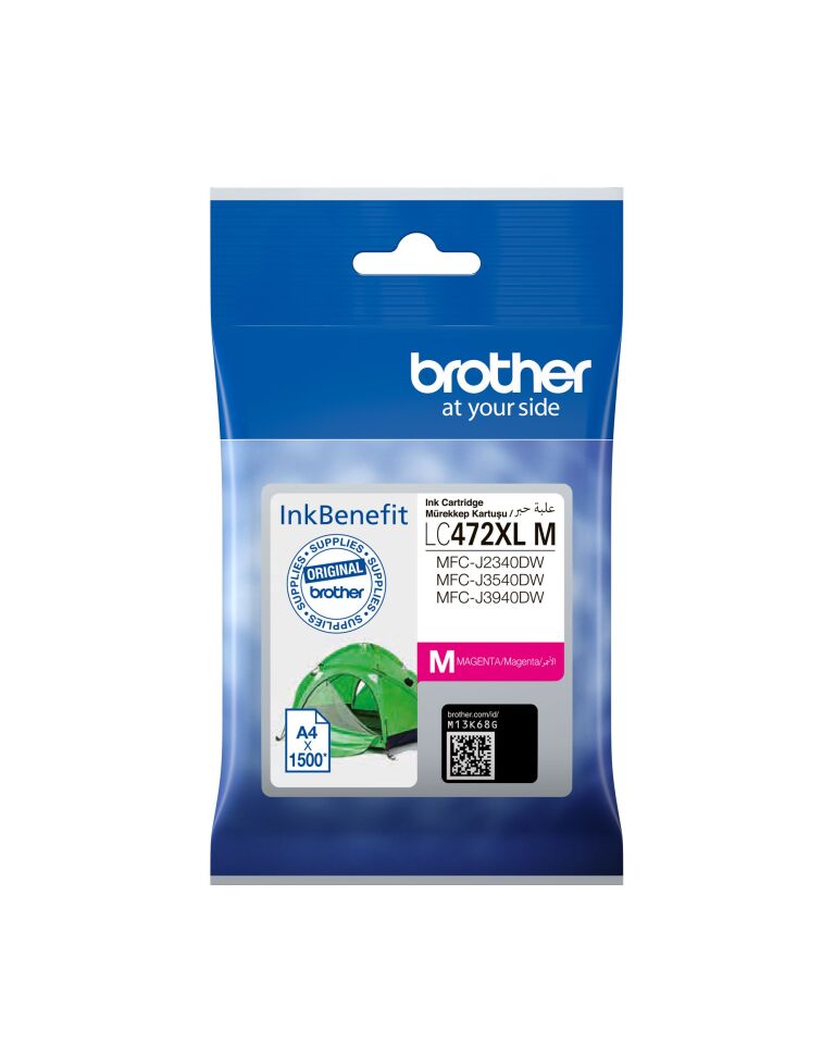 Brother Lc472xlm Magenta Kırmızı 1.500 Sayfa Kartuş Mfc-j2340-j3540-j3940