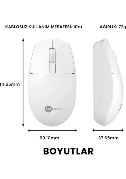 Lenovo Lecoo Kablosuz Mouse Siyah Ws204