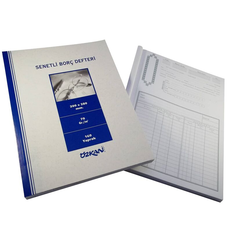 Özkan Senetli Borç Defteri Karton Kapak 160 Yaprak G0197
