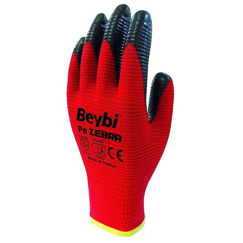 Beybi Nitril Pmk Pn5 Kırmzı Siyah 9 Beden 12li Paket