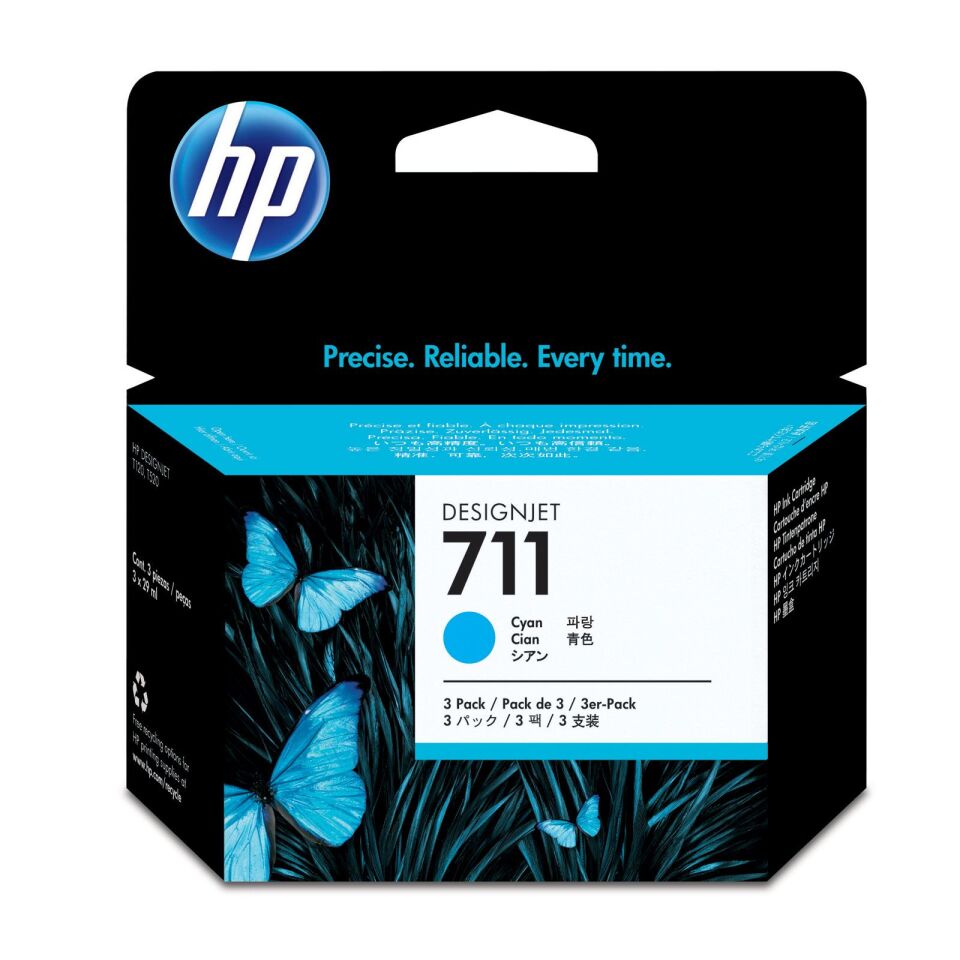 Hp 711 Cyan Mavi 29ml 3lü Plotter Kartuş Seti Cz134a
