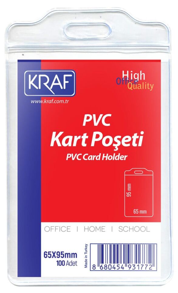 Kraf Kart Poşeti Pvc 65x95 Mm Dikey 100'lü Pk 216774