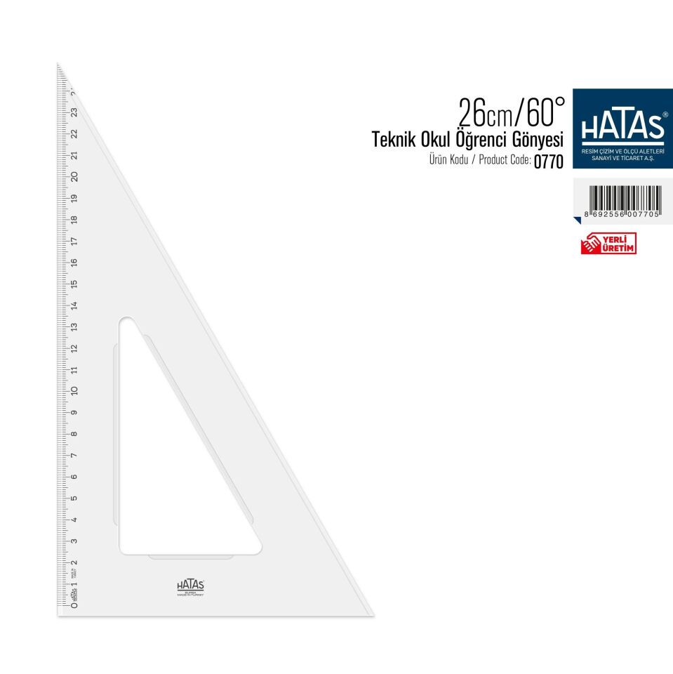 Hatas Teknik Okul Öğrenci Gönyesi 26 Cm / 60 0770